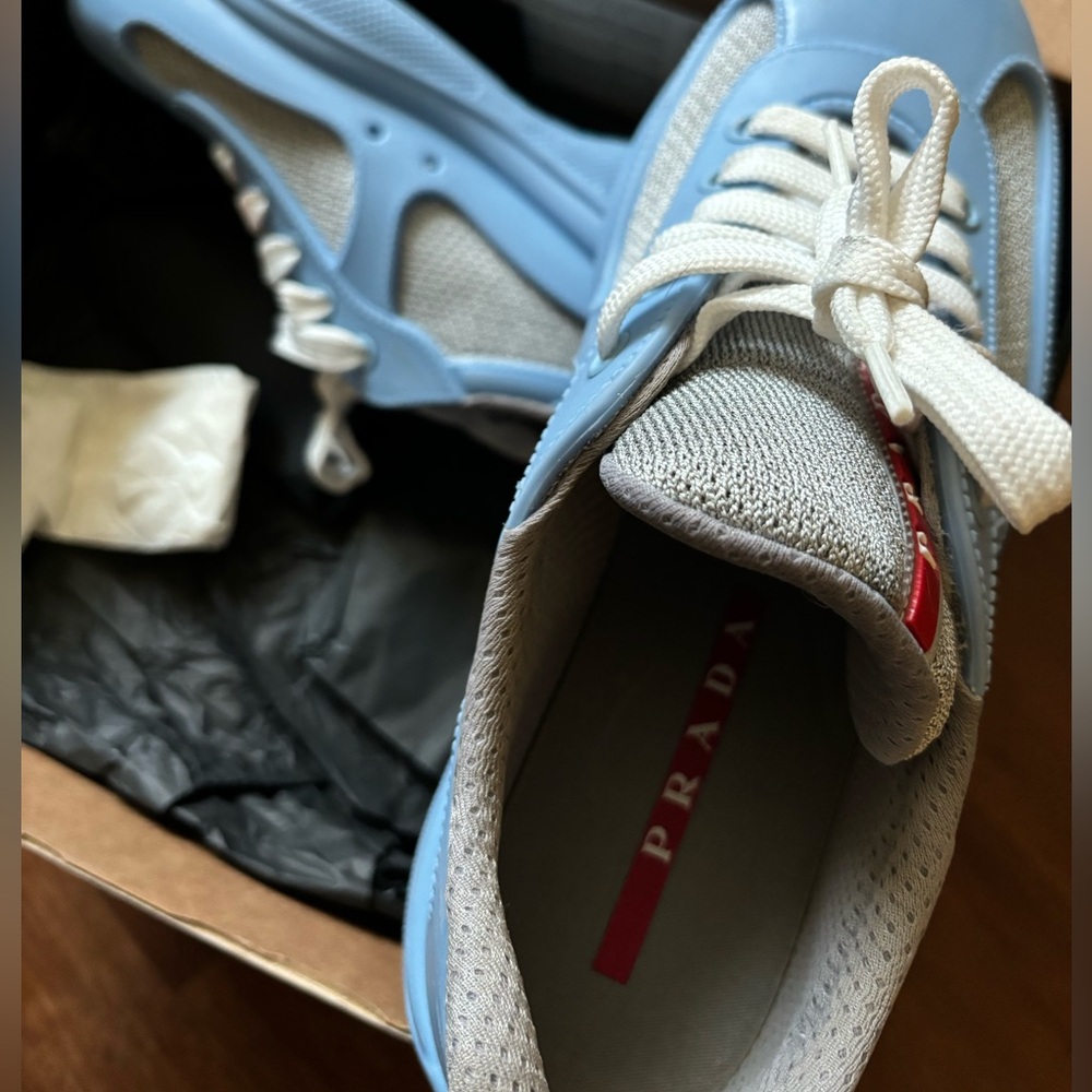 Blue Prada sneakers